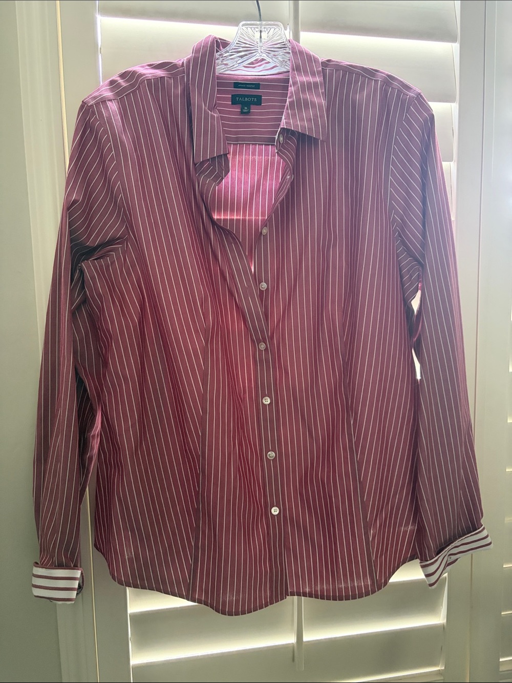 Talbots Burgundy/Merlot Pinstripe Dress Shirt